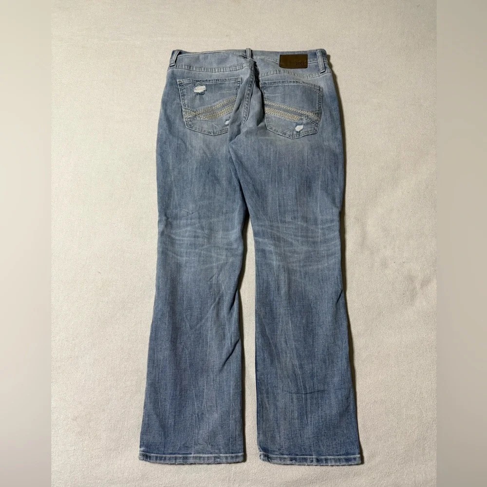 BKE Jeans Mens 33x29 Jake Straight Light Wash Mid‎ Rise Distressed Stretch Denim